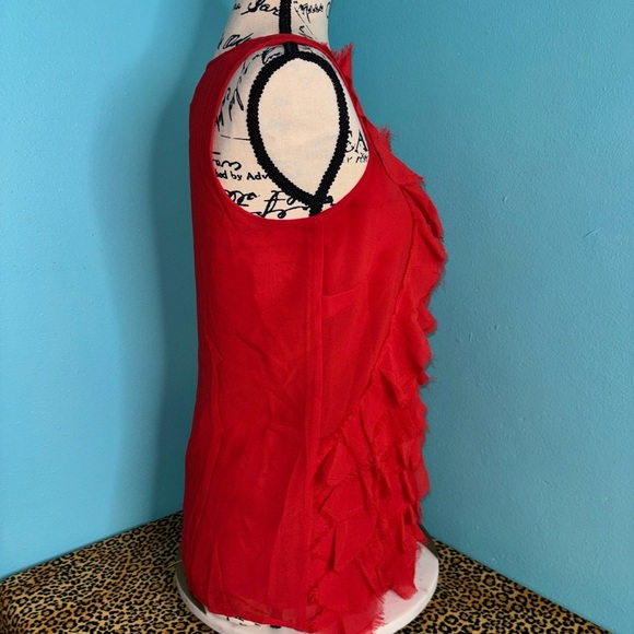 Michael Kors Red Ruffle Tank Top - Picture 2 of 4